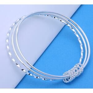 Wide Open Filigree Cuff Bangle, Silver-Tone Scroll Cutout inside diameter2.75"